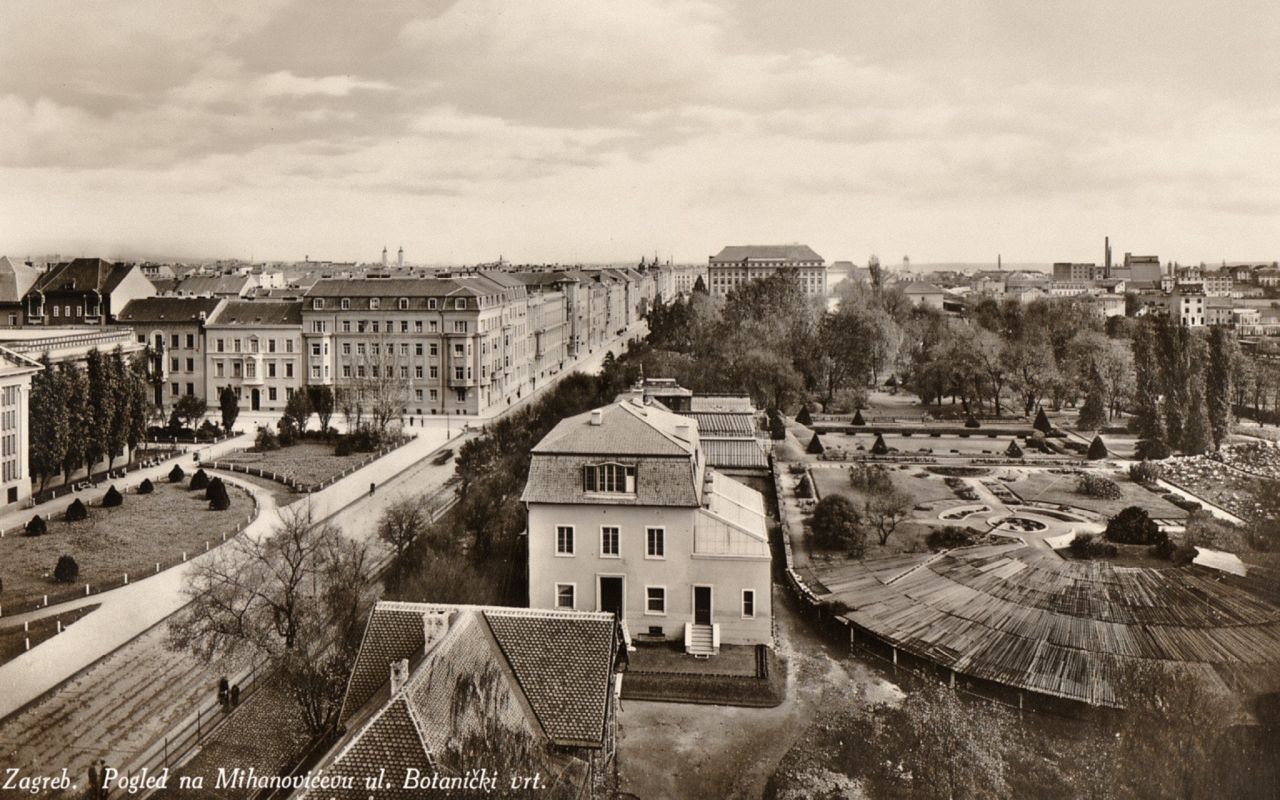 Botanički vrt, Mihanovićeva ulica, oko 1930. godine